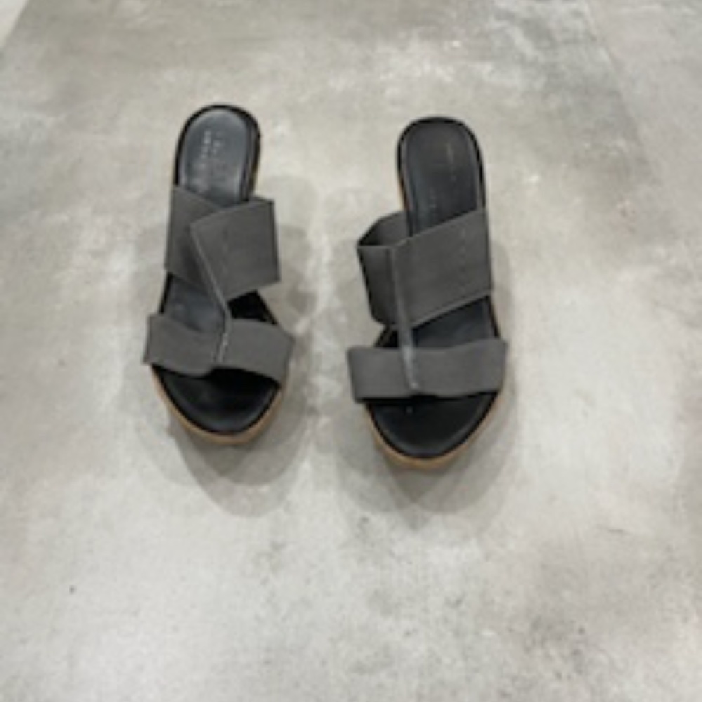 Women's Silver and Cork(ish) Wedges